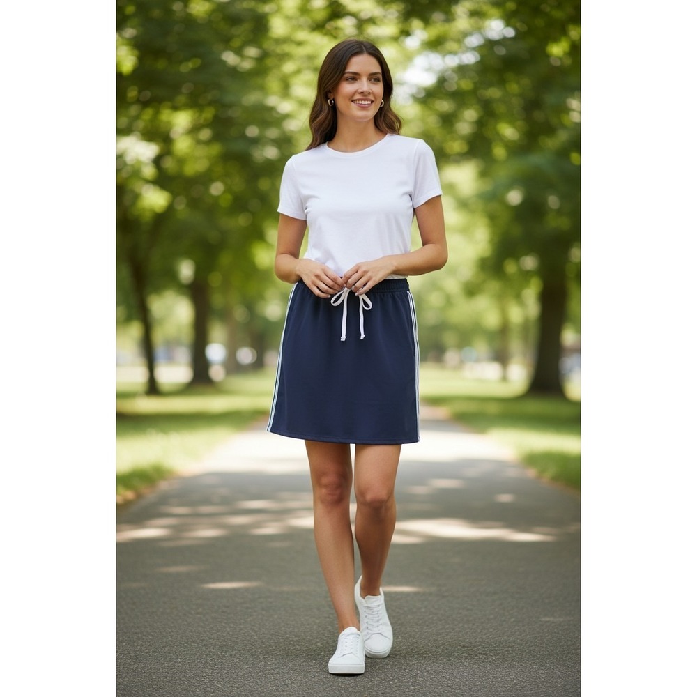 NWT J. Jill Skort Womens Size Medium Fit A Line Knit Navy Blue Skirt Pull On